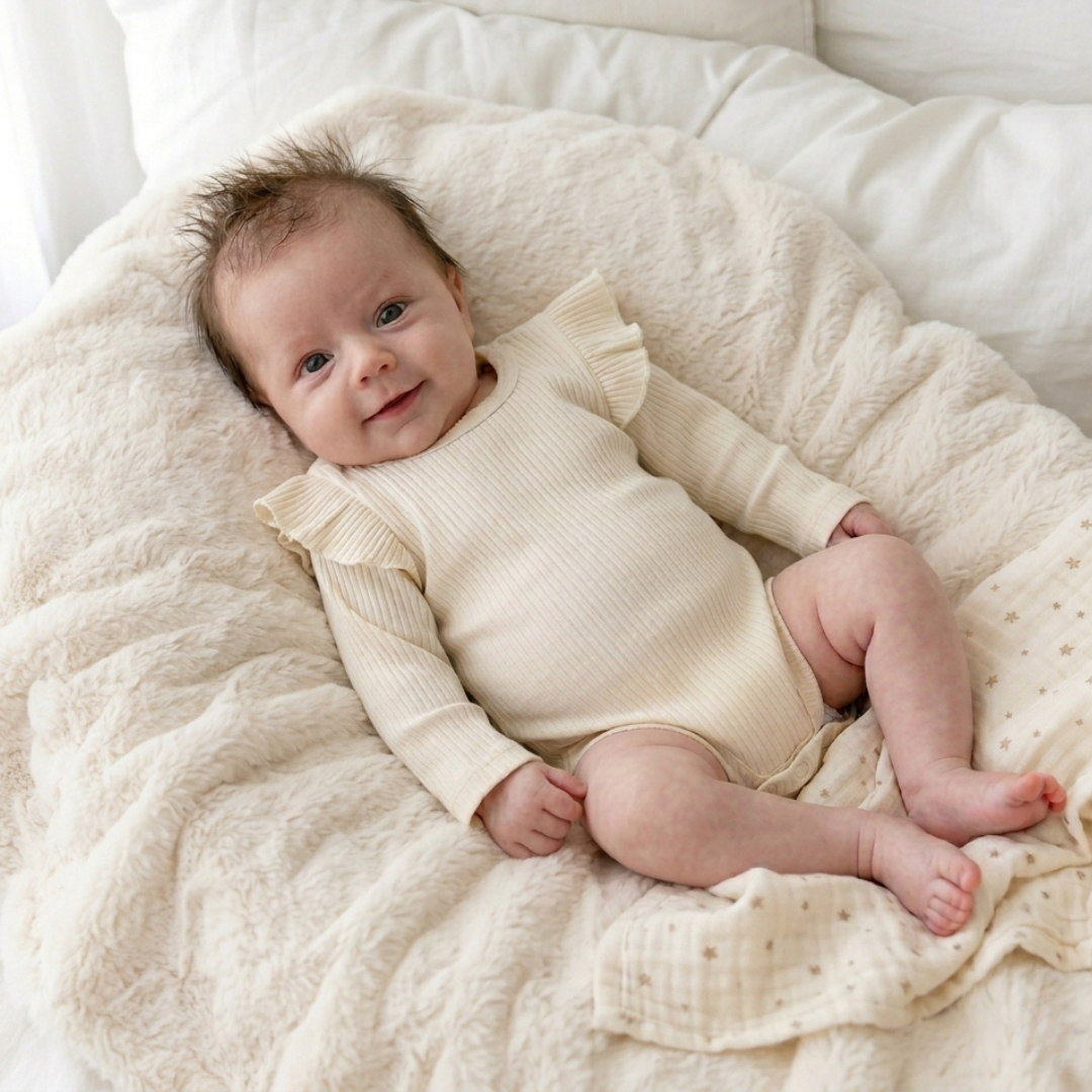 Fleur Long Sleeve Rib Bodysuit