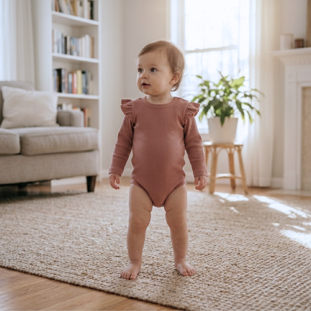 Fleur Long Sleeve Rib Bodysuit